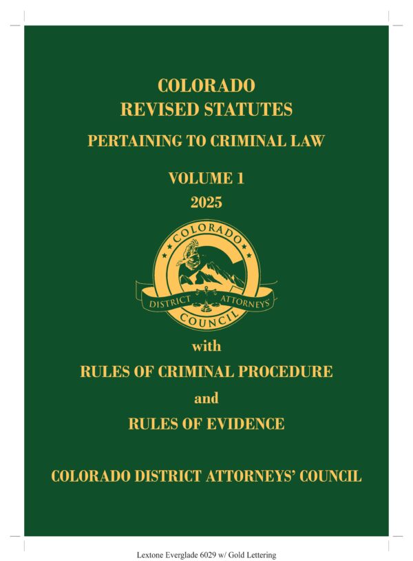 PRE-ORDER -  2025 Colorado Revised Statutes